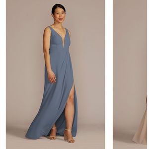 davids bridal chiffon illusion cutouts bridesmaid dress. Never worn.